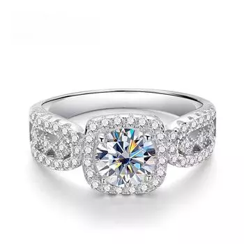 1 карат D Цвет Муассанит Кольцо для Женщин GRA Сертифицированный Лабораторией Бриллиант Обручальное Обручальное Кольцо Из Стерлингового Серебра 925 Роскошное Кольцо 6