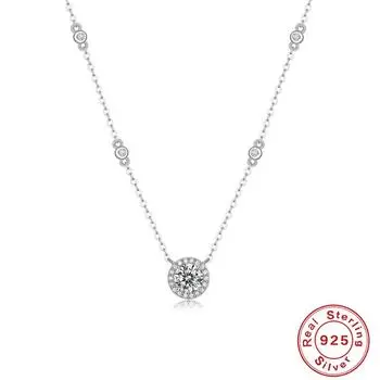 1 карат S925 серебряное ожерелье муассанит звезда кулон модная цепочка на ключицу аксессуары подарок источник 925 Silver