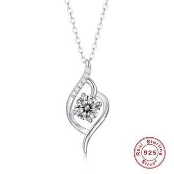 1 карат S925 Серебряный кулон Allure ожерелье с муассанитом женственный кулон подарок с аксессуарами 925 Silver