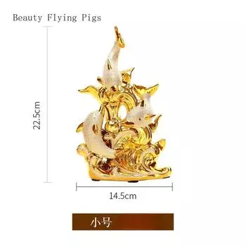 1 керамический дельфин орнамент гостиная золотой винный шкаф рабочий стол креативное украшение для дома ремесла декор комнаты модель животного