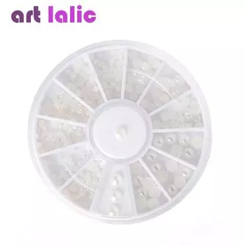 1 колесо с плоской задней поверхностью для дизайна ногтей с жемчугом, аксессуар для украшения ногтей, маникюрный инструмент, белый AB, красочный