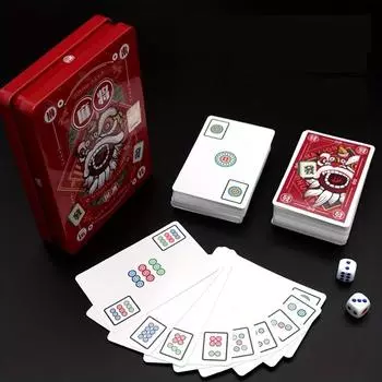 1 колода игральных карт для маджонга и 50 круглых игровых реквизитов. 144 широких портативных плитки для маджонга. Набор настольных игр-пасьянсов для путешествий и вечеринок на открытом воздухе. 2pcs