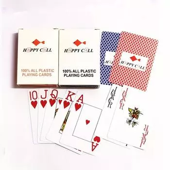 1 колода карт и 50 круглых игровых реквизитов Техасские карты для хранения ПВХ Пластик с большим шрифтом Водонепроницаемые широкие игральные карты, набор для настольных игр красный