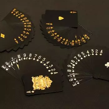 1 колода карт и 50 предметов круглых игровых реквизитов, крутые игральные карты с черным черепом, двухсторонние водонепроницаемые настольные игровые карты для отдыха на открытом воздухе чёрный