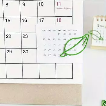 1 компл./15 шт. металлические скрепки в форме листа, металлический резак для печенья, держатель для закладок, набор скрепок, школьный офис, домашний интерьер, подарочные награды зелёный