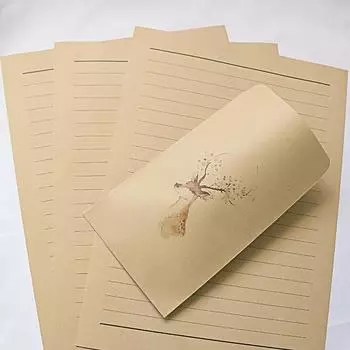 1 компл./60 шт., конверт с цветком и оленем, фирменные бланки, литературное творческое любовное письмо, простой набор конвертов с героями мультфильмов, фирменные бланки