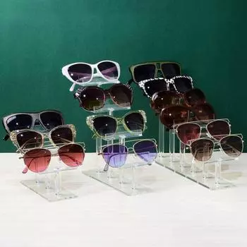 1 компл. акриловая подставка для очков, многоярусная сверхпрочная нескользящая отдельно стоящая настольная солнцезащитные очки, стойка для очков Dual Layer