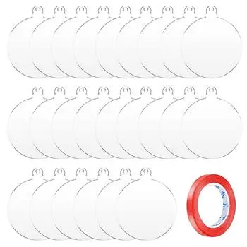 1 компл. акриловое рождественское украшение, пустая прозрачная акриловая бирка круглой формы для Рождества, домашней вечеринки, DIY ремесленное украшение