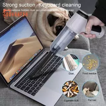 1 компл. автомобильный пылесос мощный ручной 9000pa удаление пыли мини портативный беспроводной пылесос автомобильные принадлежности серый