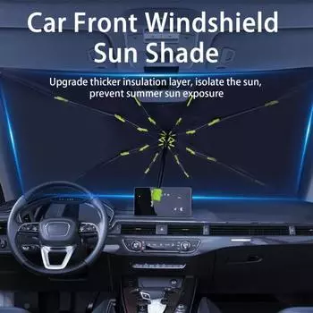 1 компл.. Автомобильный светильник, солнцезащитный зонт, блокирующий тепло, летняя изоляция, выдвижное лобовое стекло автомобиля
