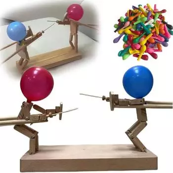 1 компл. боевая игрушка ручной работы, деревянные фехтовальные куклы, воздушный шар, вечерние игры, взаимодействие родителей и детей, воздушный шар, боевая игрушка-робот