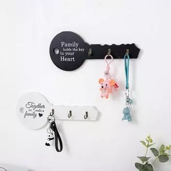 1 компл. брелок для ключей с привлекательным буквенным узором, деревянный ретро-брелок для ключей в деревенском стиле, набор настенного декора для дома чёрный
