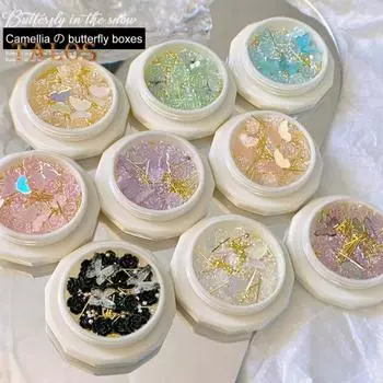 1 компл. Декор для ногтей с изображением камелии, трехмерные декоративные мини-нежные камелии, накладные жемчужные бабочки для ногтей, камелия, Очарование, поставка для маникюрного салона