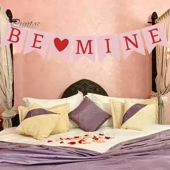 1 компл.. День святого Валентина, подвеска в виде баннера с сердцем и надписью BE MINE, красное и розовое бумажное подвесное украшение в виде флага, украшение для праздничной вечеринки, сделай сам, композиция сцены B