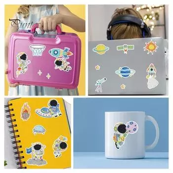 1 компл. DIY Астронавт Алмазная картина наклейка красочная 5D яркий цвет руки улучшение круглая смоланая алмазная наклейка Sets