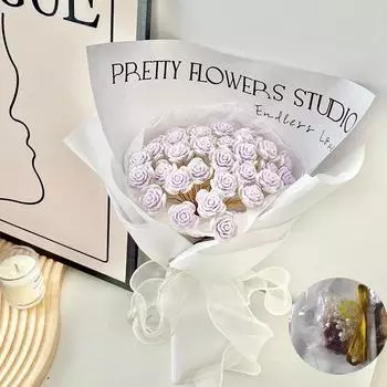 1 компл. DIY цветок розы материал сумка букет не увядающий подарок свадебная вечеринка ручной работы фиолетовый