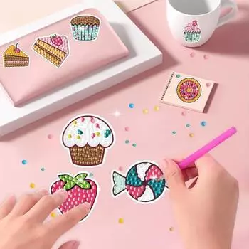 1 компл. DIY панда алмазная живопись наклейки забавные образовательные ремесла снятие стресса животные круглые алмазные художественные наклейки B