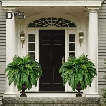 1 компл. искусственный папоротник, устойчивый к ультрафиолетовому излучению, реалистичный домашний офис, свадьба, искусственная зелень, крытый и открытый сад, двор, пластиковые растения, искусственные листья папоротника, украшение 28