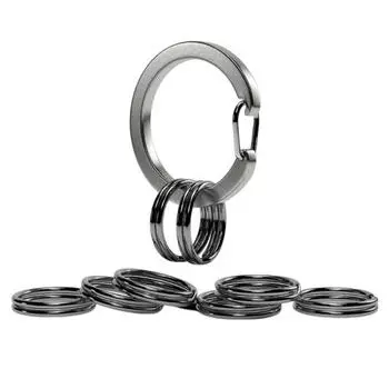 1 компл.. Кольца для ключей из нержавеющей стали. Карабин для ключей. Зажим для ключей. Пружинное открывающееся кольцо. Быстросъемное кольцо для автомобильных ключей. Маленькое/большое кольцо с карабином. 9pcs