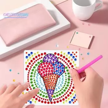 1 компл. наклейка с алмазной живописью креативный DIY узор мороженого набор наклеек со стразами для домашнего декора стены Sets