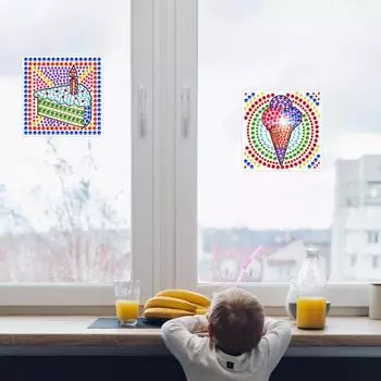 1 компл. наклейка с алмазной живописью креативный DIY узор мороженого набор наклеек со стразами для домашнего декора стены
