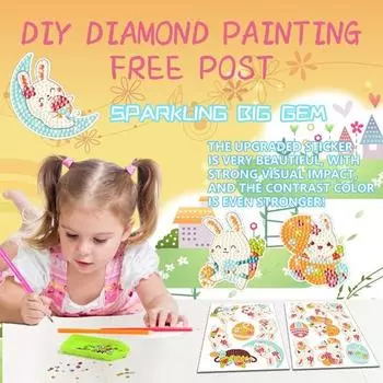 1 компл. наклейка с алмазной живописью DIY Алмазная картина с изображением кролика наклейка ремесленный набор для художественного украшения Sets