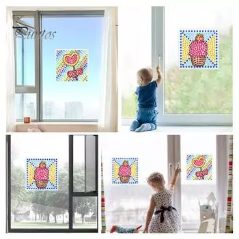 1 компл. наклейка с алмазной живописью сверкающий милый мультфильм DIY набор наклеек со стразами для украшения стен дома разноцветный