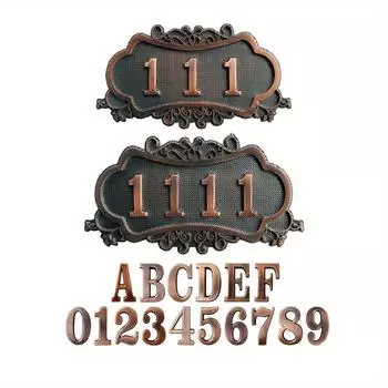 1 компл., номер дома из античной бронзы, номер виллы, трехмерный номер дома из имитации металла, домашний декор, декор сцены, декор тематической вечеринки