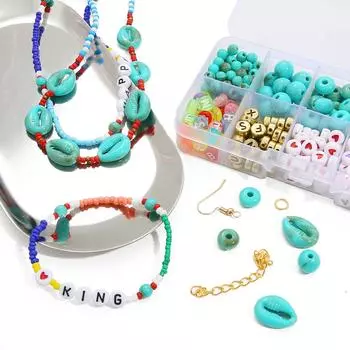 1 компл./пакет, 10 сеток, 15 сеток, набор с имитацией бирюзы, браслет «сделай сам», ожерелье, серьги, набор аксессуаров 1set/bag