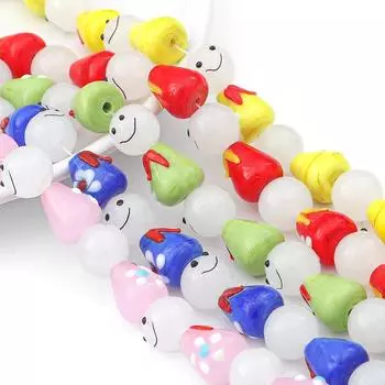 1 компл./пакет, стеклянные бусины для куклы «сделай сам», ожерелье, браслет, серьги, изготовление ювелирных изделий, аксессуары для рукоделия красный