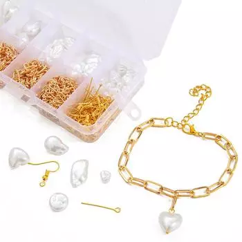 1 компл./пакет, свободные бусины специальной формы, серьги ручной работы, аксессуары для волос, браслет, ожерелье, набор материалов, коробка 1set/bag