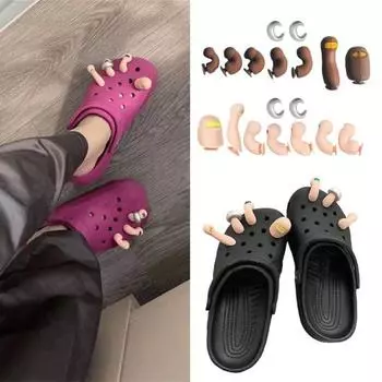 1 компл. Подвески на носок Забавная имитация большого пальца стопы Подвески для обуви Украшения Аксессуары для детей и взрослых светло-розовый