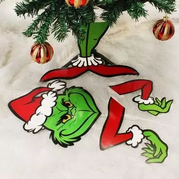 1 компл. Рождественские зеленые волосы, украшение в виде эльфа, отдельное лицо, рука, нога, многоразовая бумага, макет сцены в помещении, топпер для рождественской елки, праздничный декор, орнамент, подарок для вечеринки A