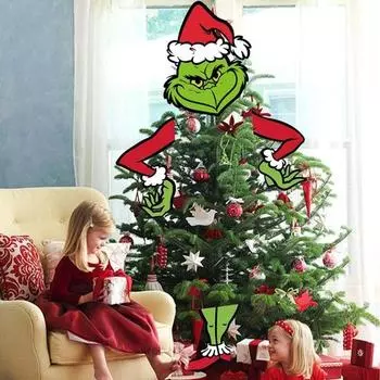1 компл. Рождественские зеленые волосы, украшение в виде эльфа, отдельное лицо, рука, нога, многоразовая бумага, макет сцены в помещении, топпер для рождественской елки, праздничный декор, орнамент, подарок для вечеринки B