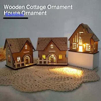 1 компл. Рождественский орнамент дома прочный теплый свет модель деревянного дома для домашнего праздника праздничное украшение C