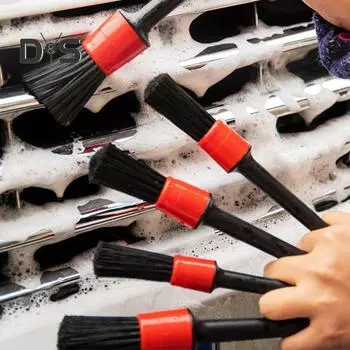 1 компл. щетка для деталей автомобиля, 5 размеров, мягкая щетина, длинная ручка, многофункциональный автомобиль, мотоцикл, универсальный инструмент для очистки зазоров, автокосмети... чёрный