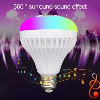 1 компл. умная светодиодная лампа, стереозвук, подсветка, ПВХ, практичная Bluetooth-совместимая музыкальная лампа с дистанционным управлением, бытовые принадлежности