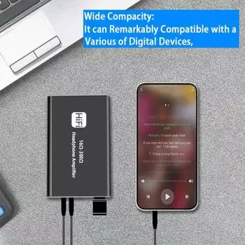 1 компл. усилитель для наушников 3,5 мм AUX аудиоприемник музыкальный плеер мини HiFi усилитель для наушников для телефона компьютера чёрный