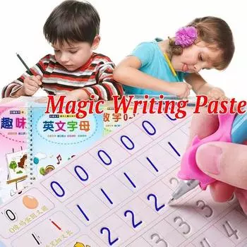 1 компл. Волшебная писчая паста, канавки для детского сада, жесткая доска для письма до школы Set1-Writing tools
