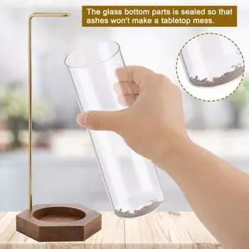 1 компл. Зажим для курильницы с обратным потоком, противопепельный, летающий, ветрозащитный, декоративная деревянная основа, перевернутый держатель для ароматических палочек, семейные принадлежности B