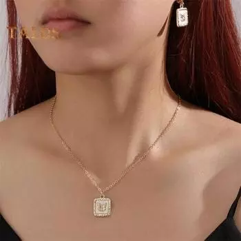 1 компл. женское ожерелье, серьги, подвеска в виде бабочки, регулируемая длина, серьги с рычагом, сплав, ожерелье для выпускного вечера, висячие серьги, женский комплект ювелирных изделий золотистый