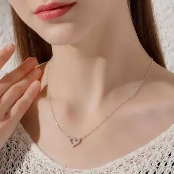 1 компл. женское ожерелье, серьги, кулон в форме сердца, стразы, регулируемая длина, серьги-гвоздики из сплава, ожерелье для выпускного вечера, серьги-гвоздики, серьги-гвоздики для невесты, свадьбы серебряный