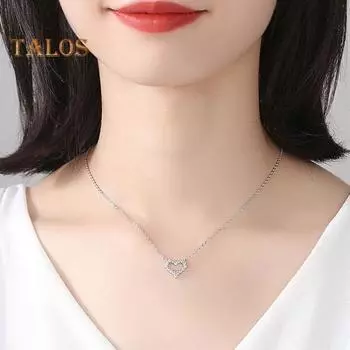 1 компл. женское ожерелье, серьги, подвеска в форме сердца, стразы, регулируемая длина, серьги-гвоздики из сплава, ожерелье для выпускного вечера, серьги-гвоздики, серьги-гвоздики для невесты, свадебные украшения серебряный