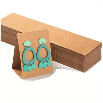 1 комплект/100 шт. 6,4*24 см трехмерная демонстрационная карточка для сережек, чистый крафт-картон, карточка для сережек, упаковка для сережек, украшения, картон 100pcs