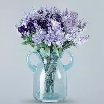 1 комплект, 10 головок, искусственные цветы, романтический Прованс, лаванда, пластиковая свадебная декоративная ваза для домашнего декора, искусственное растение 1pcs