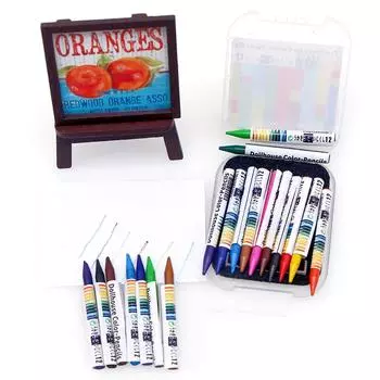 1 комплект, 12 цветов, мини-кукольный домик, миниатюрный карандаш, аксессуары для кукольного домика 1/6 1/12