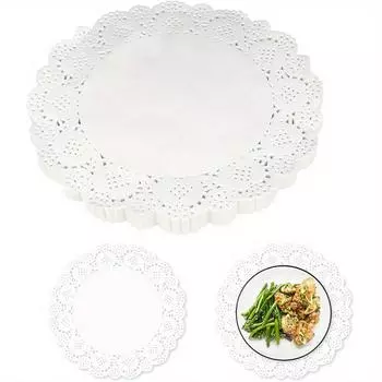 1 комплект/140 шт. белых кружевных бумажных шторок, одноразовые кружевные бумажные шторки для стола, круглые бумажные шторки для торта, украшения стола, вечеринки, свадьбы Pack of 140