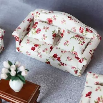 1 комплект 1:12 диванов для кукольного домика тонкой работы, высокая имитация, красивые миниатюрные мебельные аксессуары