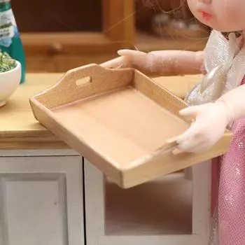 1 комплект 1:12 красивых изысканных кукольных домиков Burlywood с фруктами, мини-деревянные подносы, аксессуары для кукол для развлечений