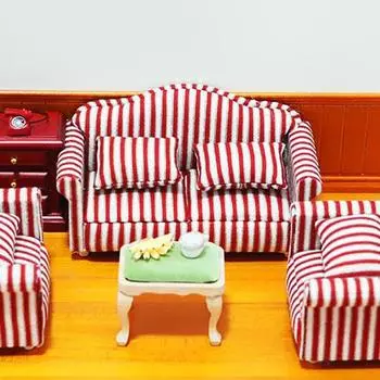 1 комплект 1:12 красивых высококачественных имитационных моделей кукольного домика, дивана, миниатюрной гостиной, деревянной мебели, модели для микроландшафта